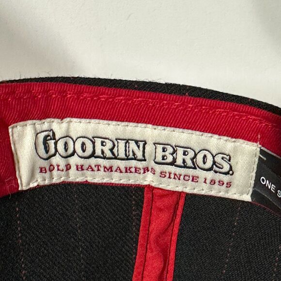 Goorin Bros Hat Red Rooster Black Pinstriped Wool The Farm Snapback Cap - Picture 9 of 11